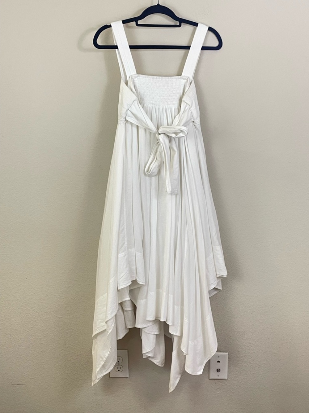 Anthropologie Pilcro White Asymmetrical Babydoll Midi Dress Size XS - Picture 8 of 13